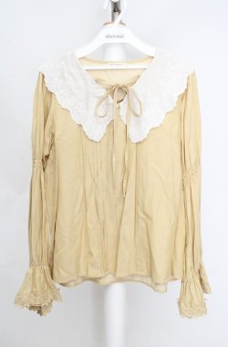 画像1: axes femme / ビッグ襟ブラウス  イエロー O-26-03-18-005-AX-BL-IG-OS