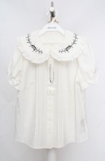 画像1: Jamie エーエヌケー / 有刺鉄線ptブラウス M シロ O-26-03-18-052-LO-BL-OW-OS (1)