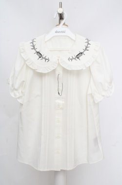 画像1: Jamie エーエヌケー / 有刺鉄線ptブラウス M シロ O-26-03-18-052-LO-BL-OW-OS