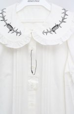 画像2: Jamie エーエヌケー / 有刺鉄線ptブラウス M シロ O-26-03-18-052-LO-BL-OW-OS (2)