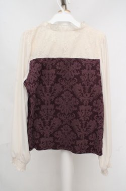 画像3: axes femme / オーナメントジャカードプルオーバー F ワイン×アイボリー O-26-03-18-053-AX-TO-IG-OS