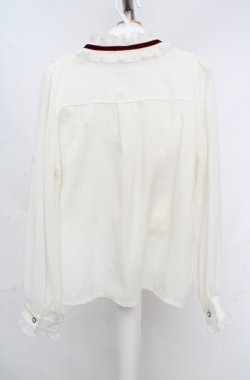 画像3: axes femme POETIQUE / ベロアリボンハイネック長袖ブラウス M オフシロ O-26-03-18-054-AX-JA-IG-OS