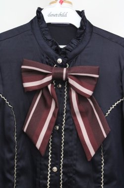 画像2: axes femme kawaii / サテンブラウス  アイボリー×ワイン O-26-03-18-055-AX-BL-IG-OS