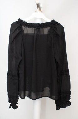 画像3: axes femme kawaii / フリルブラウス M クロ O-26-03-18-057-AX-BL-IG-OS