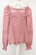 axes femme kawaii / フリルブラウス M ピンク O-26-03-18-058-AX-BL-IG-OS