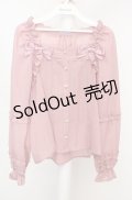 axes femme kawaii / フリルブラウス M ピンク O-26-03-18-058-AX-BL-IG-OS