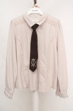 画像1: axes femme / 刺繍ネクタイ付ブラウス  ベージュ O-26-03-18-059-AX-BL-IG-OS
