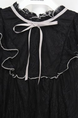 画像2: axes femme / バイカラーメローレースプルオーバー F クロ O-26-03-18-006-AX-TO-IG-OS