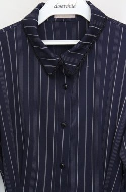 画像2: axes femme / フラワーフレームボータイワンピース  ネイビー O-26-03-18-065-AX-OP-IG-OS