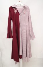 画像1: axes femme / 薔薇刺繍バイカラーワンピース  アカ O-26-03-18-071-AX-OP-IG-OS (1)