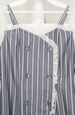 画像2: axes femme POETIQUE / ストライプオフショルワンピース  ブルー×ネイビー O-26-03-18-072-AX-OP-IG-OS (2)