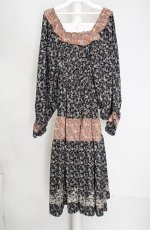 画像3: axes femme NOSTALGIE / 小花切替裾刺繍ワンピース  クロ×ブラウン O-26-03-18-074-AX-OP-IG-OS (3)