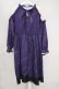 画像1: axes femme / 冬の夜空柄肩レース切替ワンピース  パープル O-26-03-18-075-AX-OP-IG-OS (1)