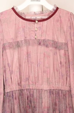 画像2: axes femme / スイートピー柄チュールワンピース M ピンク O-26-03-18-078-AX-OP-IG-OS