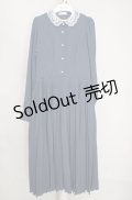 m petit by misako / AM*レースエリプリーツワンピース M ブルー O-26-03-18-079-LO-OP-IG-OS