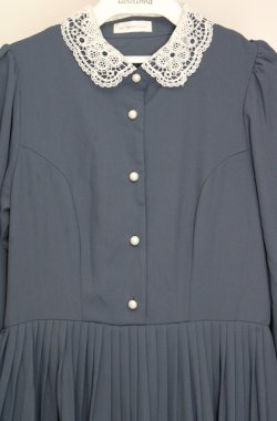 画像2: m petit by misako / AM*レースエリプリーツワンピース M ブルー O-26-03-18-079-LO-OP-IG-OS