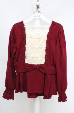 画像1: axes femme / ウエストリボンカットソープルオーバー  アカ O-26-03-18-008-AX-TO-IG-OS