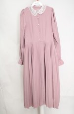 画像1: m petit by misako / AM*レースエリプリーツワンピース L ピンク O-26-03-18-088-LO-OP-IG-OS (1)