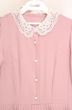 画像2: m petit by misako / AM*レースエリプリーツワンピース L ピンク O-26-03-18-088-LO-OP-IG-OS