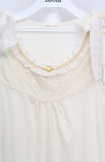 画像2: axes femme / 肩リボンロングタンク M アイボリー O-26-03-18-014-AX-TO-IG-OS (2)