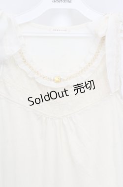 画像2: axes femme / 肩リボンロングタンク M アイボリー O-26-03-18-014-AX-TO-IG-OS