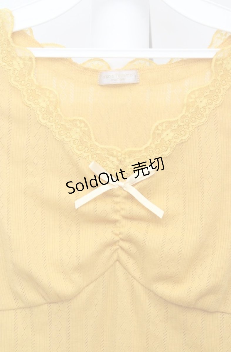 画像2: axes femme POETIQUE / 透かしダイヤ柄タンクトップ M イエロー O-26-03-18-015-AX-TO-IG-OS (2)