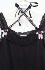 画像2: axes femme / ビジューストラップインナーキャミソール M クロ O-26-03-18-016-AX-TO-IG-OS (2)