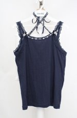画像1: axes femme / クロスストラップキャミソール M ネイビー O-26-03-18-020-AX-TO-IG-OS (1)
