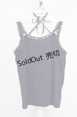 画像1: axes femme / クロスストラップキャミソール M ネイビー O-26-03-18-020-AX-TO-IG-OS