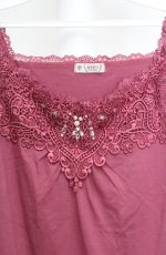 画像2: axes femme / レースビジューデザインタンク M ピンク O-26-03-18-021-AX-TO-IG-OS (2)