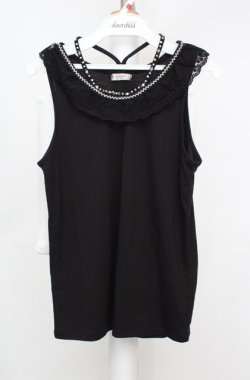 画像1: axes femme / ストラップビジュータンク F クロ O-26-03-18-022-AX-TO-IG-OS