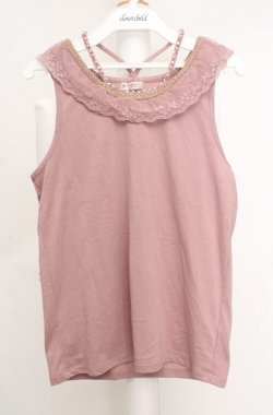 画像1: axes femme / ストラップビジュータンク  ピンク O-26-03-18-023-AX-TO-IG-OS