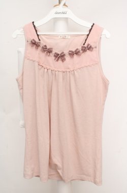 画像1: axes femme / BACKリボンタンクトップ M ピンク×ブラウン O-26-03-18-026-AX-TO-IG-OS