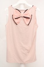 画像3: axes femme / BACKリボンタンクトップ M ピンク×ブラウン O-26-03-18-026-AX-TO-IG-OS (3)