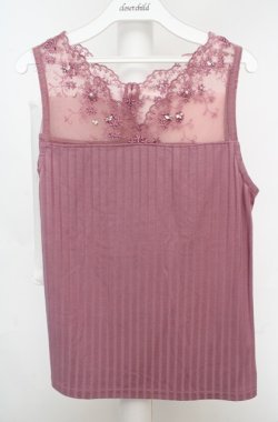 画像1: axes femme / 繊細レースタンク M ピンク O-26-03-18-031-AX-TO-IG-OS