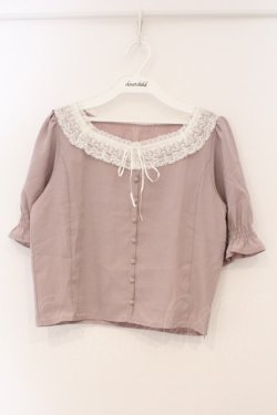 画像1: evelyn / はしごレース使いトップス  ピンク O-26-03-19-031-LO-TO-OW-OS