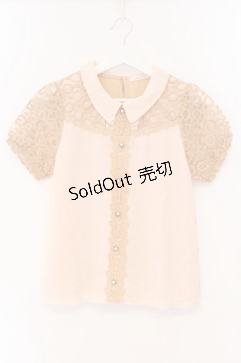 画像1: axes femme / バタフライレース使いブラウス風カットソー M オレンジ O-26-03-19-032-AX-BL-OW-OS (1)