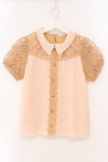 画像1: axes femme / バタフライレース使いブラウス風カットソー M オレンジ O-26-03-19-032-AX-BL-OW-OS (1)