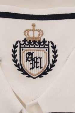 画像3: Amavel / Crown Emblemスクエアセーラーブラウス  シロ×ネイビー O-26-03-19-033-CA-BL-IG-OS
