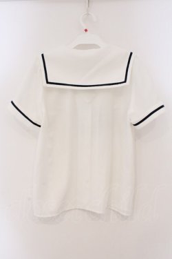 画像4: Amavel / Crown Emblemスクエアセーラーブラウス  シロ×ネイビー O-26-03-19-033-CA-BL-IG-OS