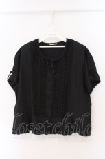 画像1: INGEBORG / グログランリボンパフブラウス  クロ O-26-03-19-038-LO-BL-IG-ZI (1)