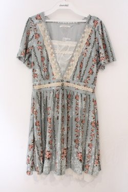 画像1: axes femme / ローズストライプワンピース  サックス O-26-03-19-039-AX-OP-IG-OS