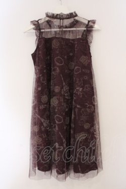 画像3: axes femme / トラベルチュール重ねワンピース  ワイン O-26-03-19-042-AX-OP-IG-OS