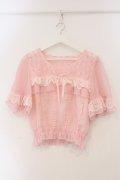 Bon24Hiz / 巻きバラ切り替えシフォントップス  ピンク O-26-03-19-045-LO-TO-OW-OS