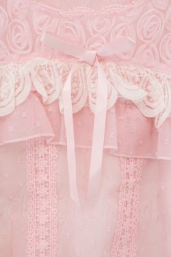 画像2: Bon24Hiz / 巻きバラ切り替えシフォントップス  ピンク O-26-03-19-045-LO-TO-OW-OS