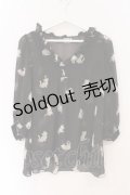 Franche Lippee / ねこptシフォンチュニック M クロ O-26-03-19-046-LO-TO-OW-OS
