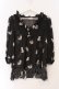 画像1: Franche Lippee / ねこptシフォンチュニック M クロ O-26-03-19-046-LO-TO-OW-OS (1)