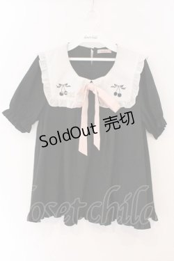 画像1: Amavel / チェリー刺繍チュニック F クロ O-26-03-19-047-CA-TO-OW-OS