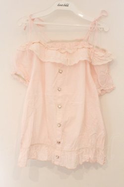 画像1: TRALALA / ドビードットオフショルブラウス  ピンク O-26-03-19-050-LO-BL-OW-OS