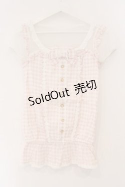 画像1: LIZ LISA / チュール切り替えギンガムトップス  ピンク O-26-03-19-052-LO-TO-OW-OS